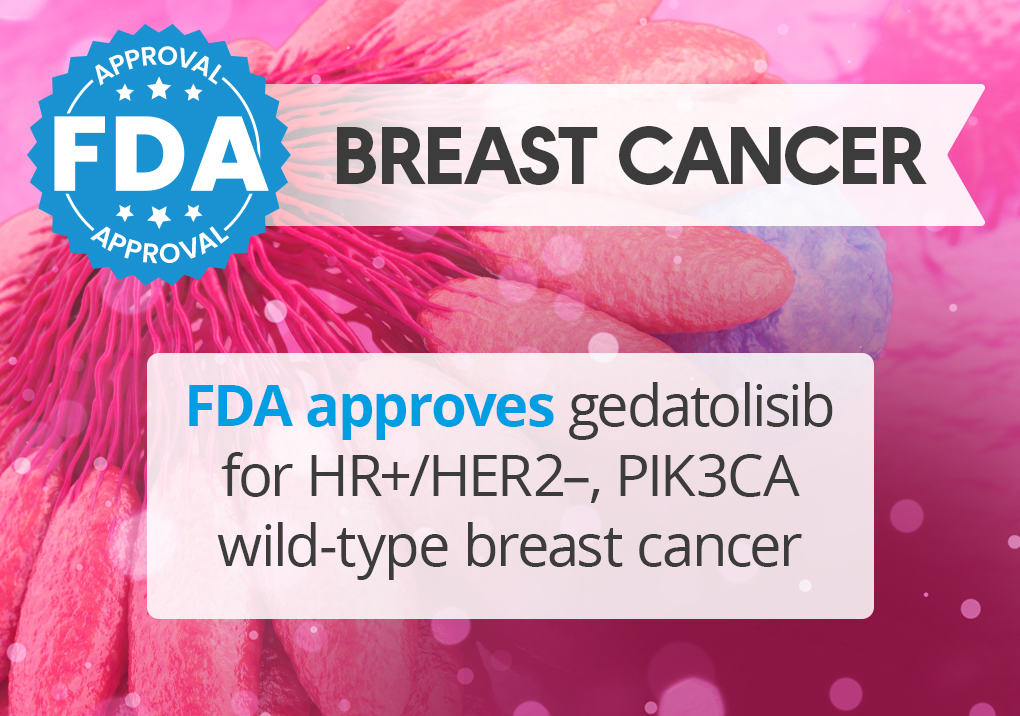 FDA approves gedatolisib for HR+/HER2–, PIK3CA wild-type breast cancer